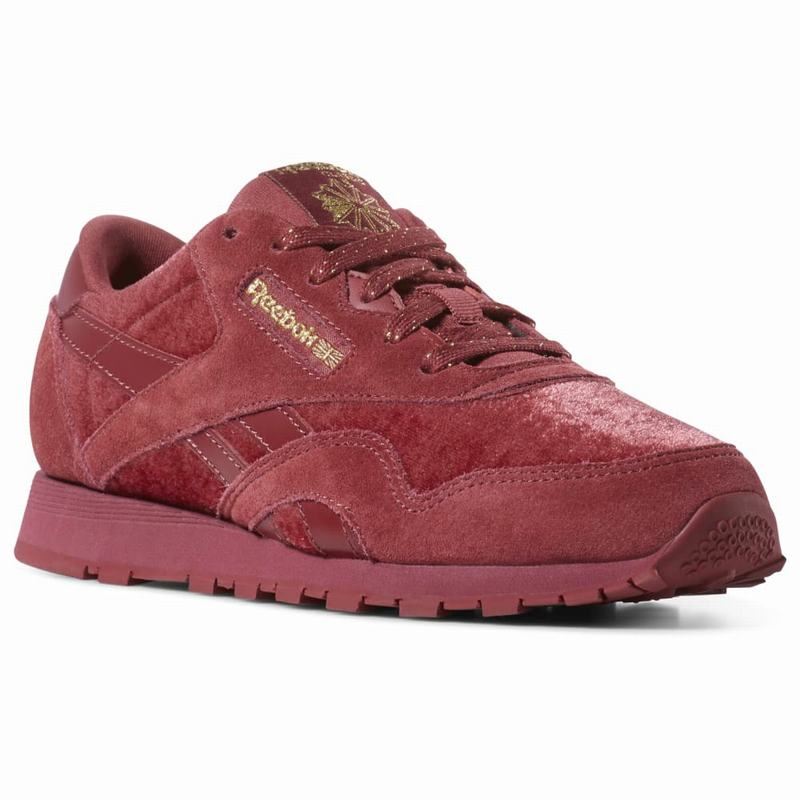 Reebok Classic Nylon Tenisky Dievcenske - Červené/Zlate UQ5084GP